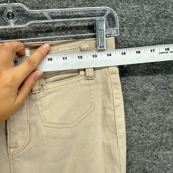 Nicole Miller Pants Women 4 Beige High Rise Bootcut Soho Flat Front Cotton - Picture 3 of 9